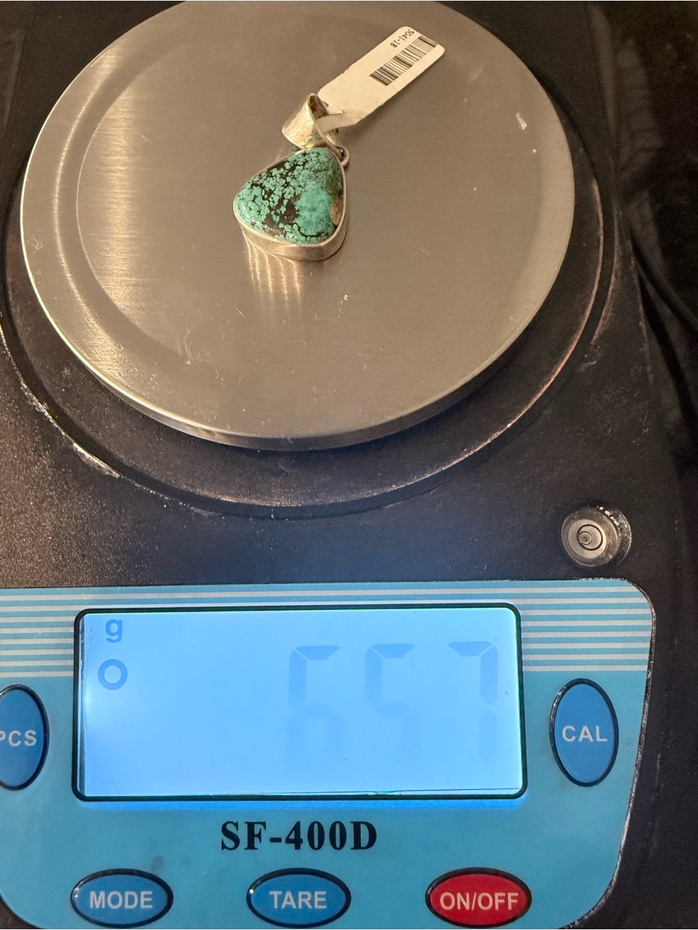 Vintage Sterling Silver Turquoise Pendant | Natural Matrix Stone | Southwestern - Picture 11 of 11